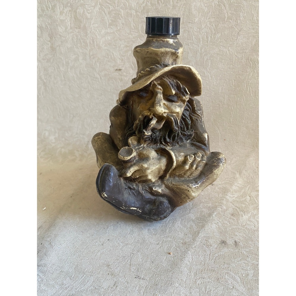 Vintage Hillbilly Moonshine Decanter Figural Mountain Man Brown Fair Folk Art